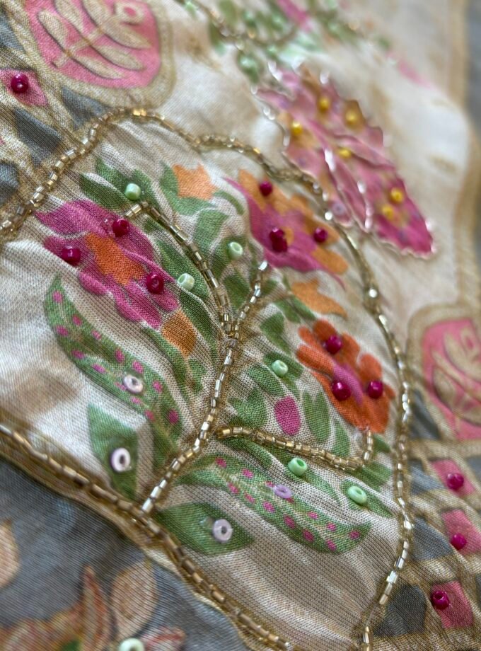 Breezy Shimmer Muslin Floral Salwar by Ikhtirah