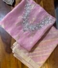 Noor | نور | नूर : Hand-Embroidered Zari Woven Tissue Salwars by Ikhtirah - Image 3