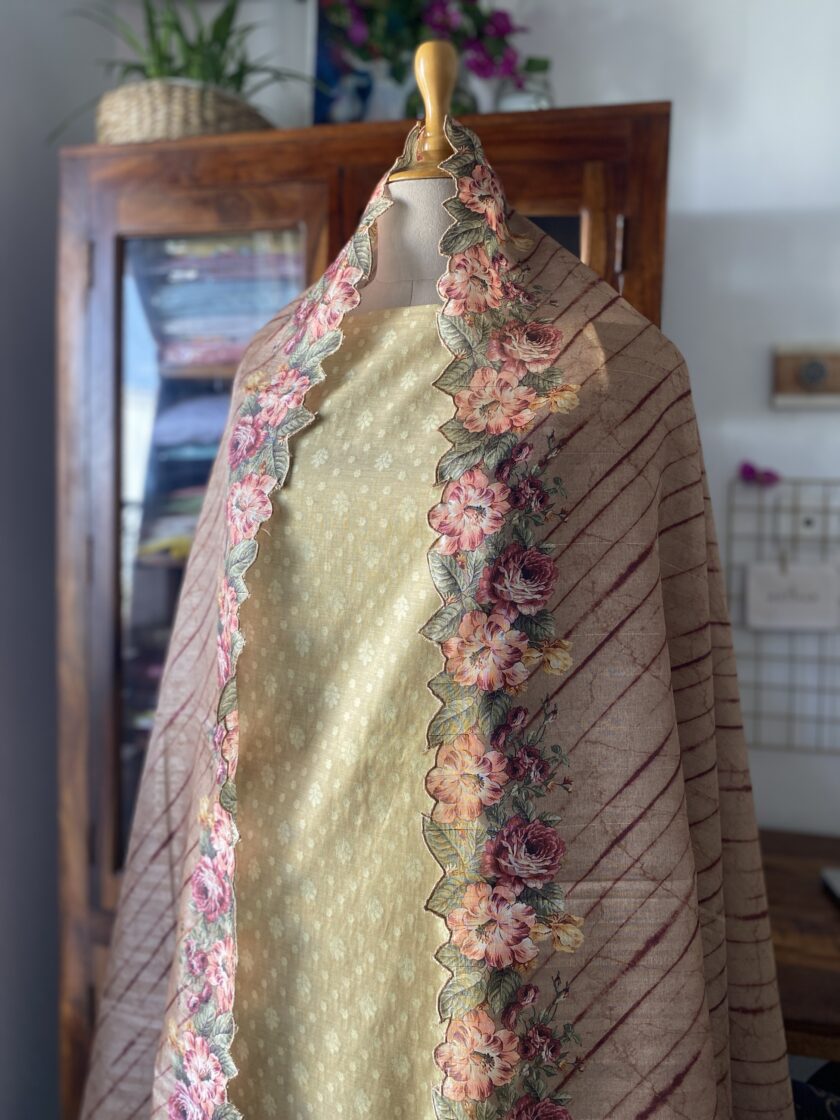 Khanak  | خناق | खनक  : Pure Cotton with Semi Tusser Dupatta Salwars by Ikhtirah