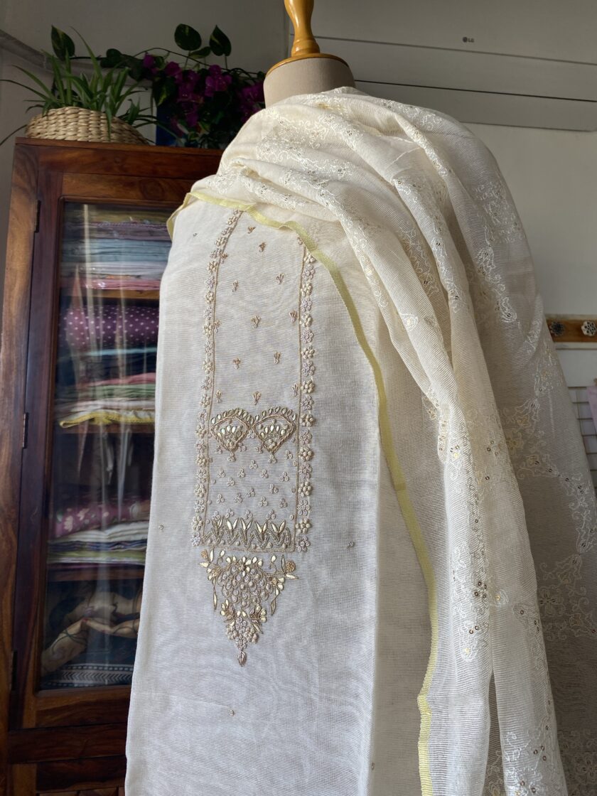 Divy | إلهي | दिव्य  : Handwork on Cotton-Kota Salwars by Ikhtirah - Image 4