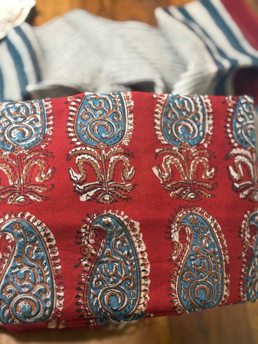 Kalaa :  Natural Dye HandBlock Pure Cotton - Pure Linen Kurta Dupatta by Ikhtirah - Image 2