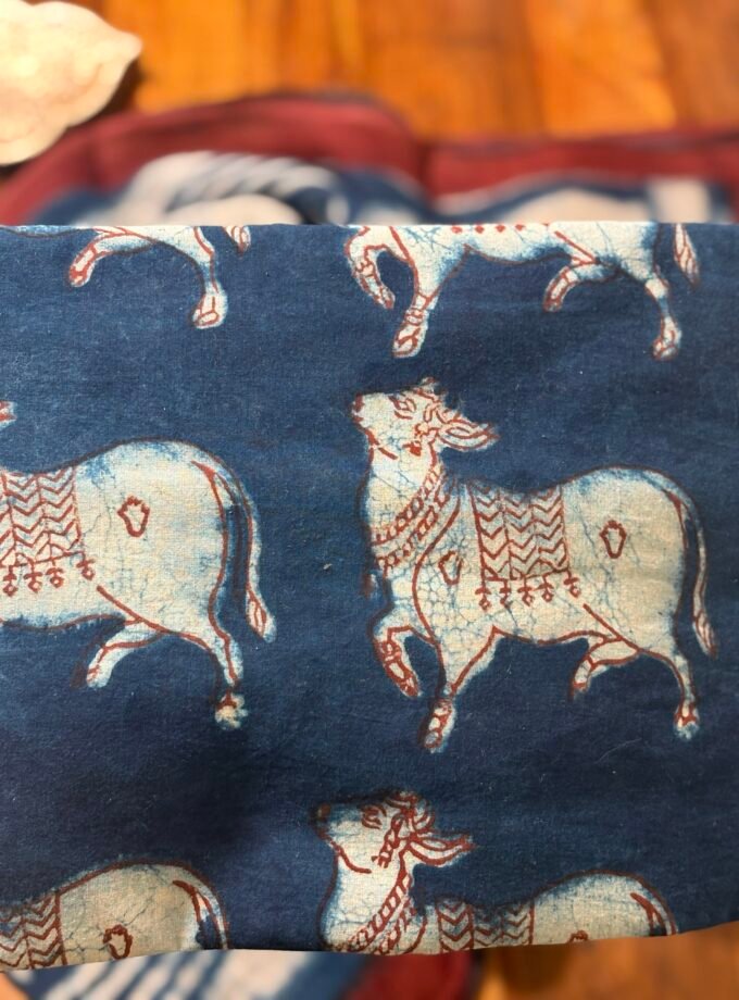 Kalaa : Natural Dye HandBlock Pure Cotton - Pure Linen Kurta Dupatta by Ikhtirah