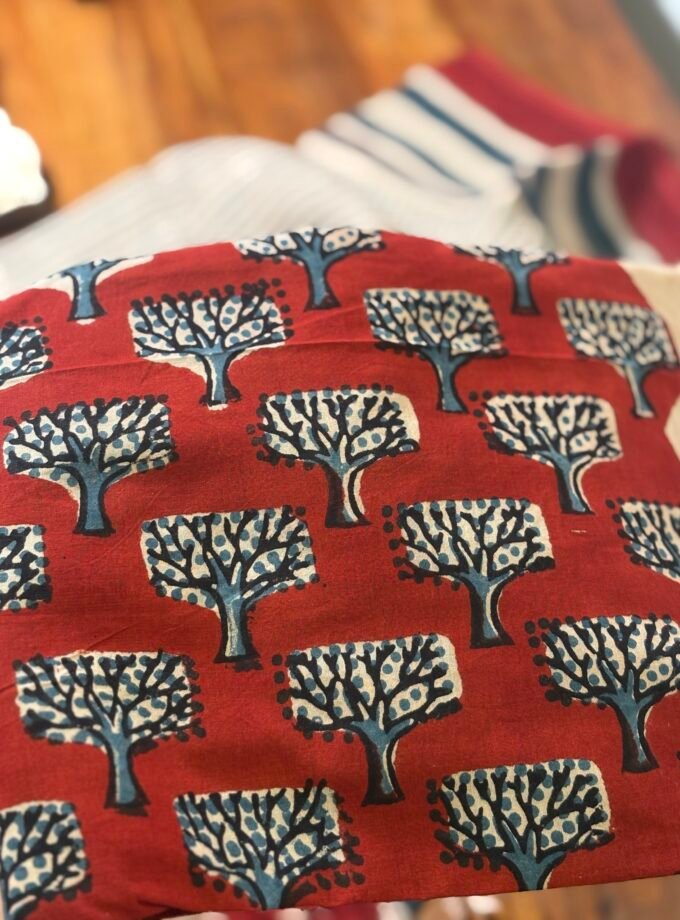 Kalaa : Natural Dye HandBlock Pure Cotton - Pure Linen Kurta Dupatta by Ikhtirah