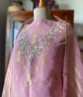 Noor | نور | नूर : Hand-Embroidered Zari Woven Tissue Salwars by Ikhtirah