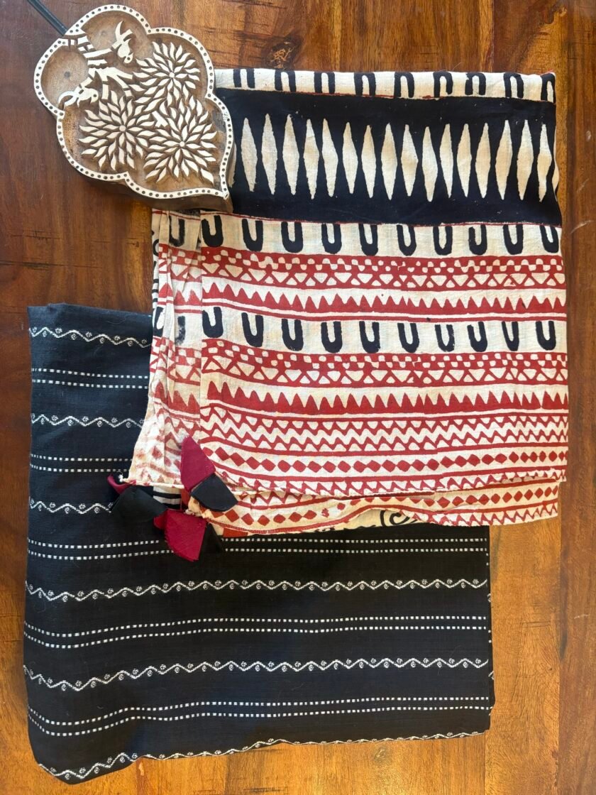 Kalaa : Handblock Cotton Mul Duppatta - Woven Pure Cotton  Kurta Fabric by Ikhtirah - Image 2