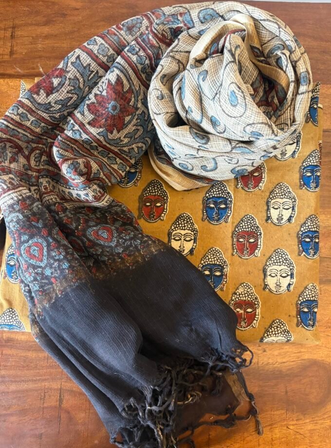 Kalaa : Handblock Pure Kota Ajrakh Duppatta - Pure Cotton Handblock Kurta by Ikhtirah