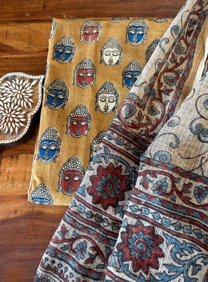 Kalaa : Handblock Pure Kota Ajrakh Duppatta - Pure Cotton Handblock Kurta by Ikhtirah