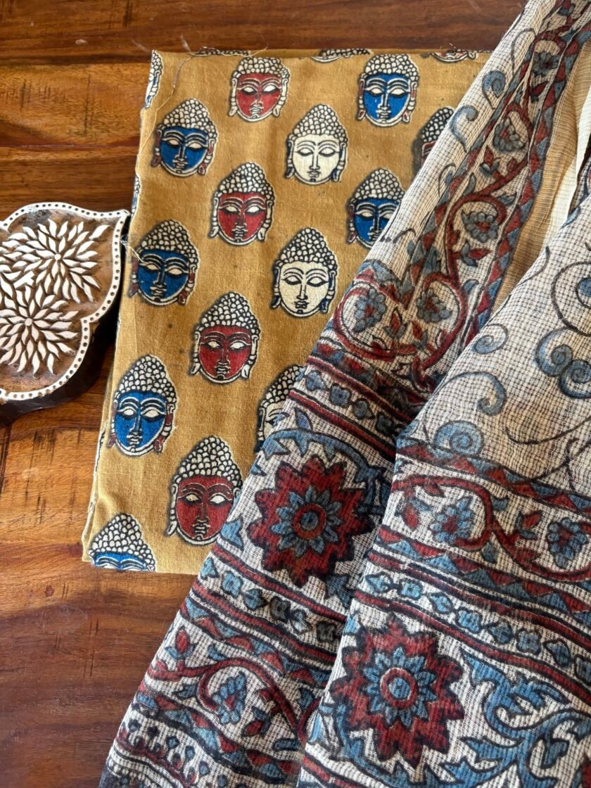 Kalaa : Handblock Pure Kota Ajrakh Duppatta - Pure Cotton Handblock Kurta by Ikhtirah