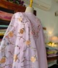 Hoor – Luxury Pure Soft Chanderi Cotton Handworked and Embroidered Salwar Kameez Set by Ikhtirah (Lavender) - Image 2