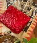 Kalaa : Authentic Handcrafted Kalamkari Dupatta paired with Bareek Bandhej Kurta Fabric by Ikhtirah