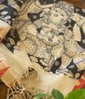 Kalaa : Authentic Handcrafted Kalamkari Dupatta paired with Bareek Bandhej Kurta Fabric by Ikhtirah - Image 4