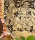 Kalaa : Authentic Handcrafted Kalamkari Dupatta paired with Bareek Bandhej Kurta Fabric by Ikhtirah - Image 3