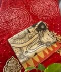 Kalaa : Authentic Handcrafted Kalamkari Dupatta paired with Bareek Bandhej Kurta Fabric by Ikhtirah - Image 2