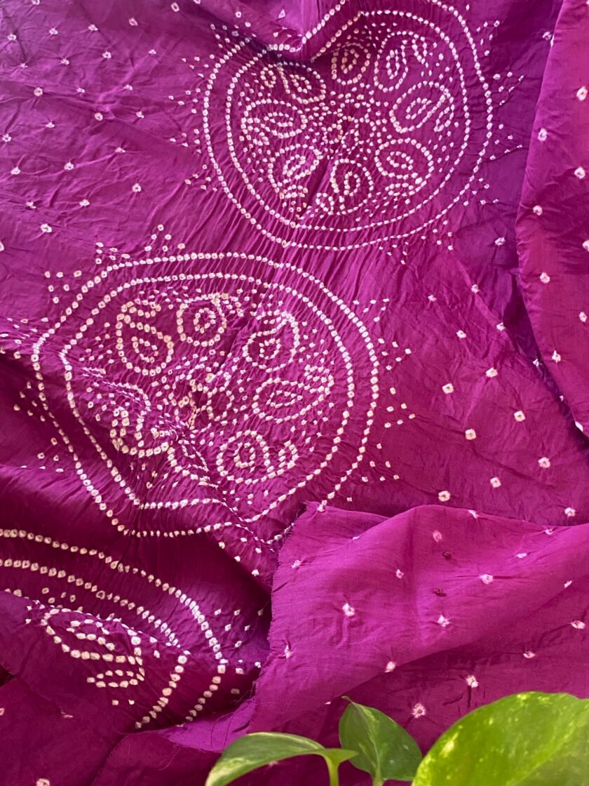 Kalaa : Authentic Handcrafted Pen Kalamkari Dupatta paired with Bareek Bandhej Kurta Fabric by Ikhtirah - Image 3