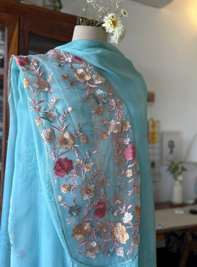 Breezy Pure Crepe Floral Salwars by Ikhtirah