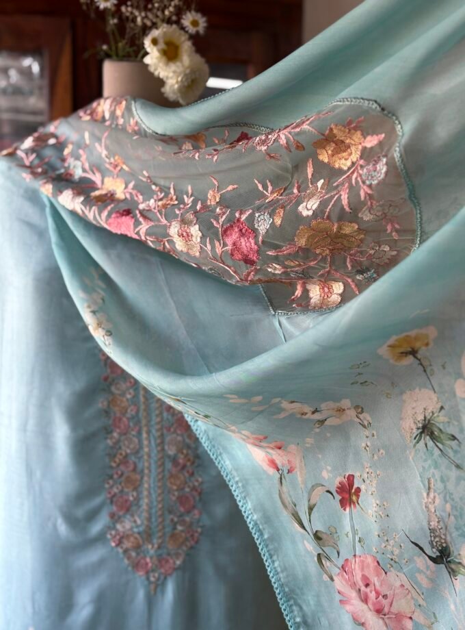 Breezy Pure Crepe Floral Salwars by Ikhtirah