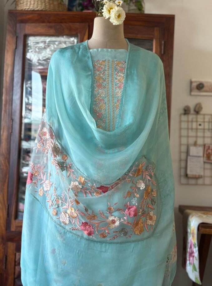 Breezy Pure Crepe Floral Salwars by Ikhtirah