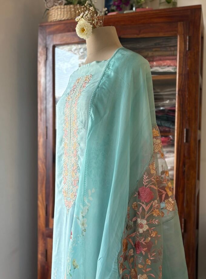 Breezy Pure Crepe Floral Salwars by Ikhtirah
