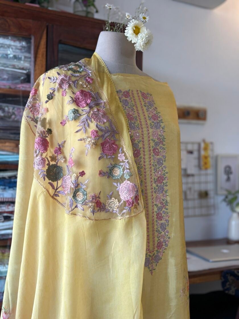 Breezy Pure Crepe Floral Salwars by Ikhtirah - Image 2