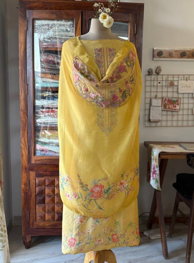 Breezy Pure Crepe Floral Salwars by Ikhtirah