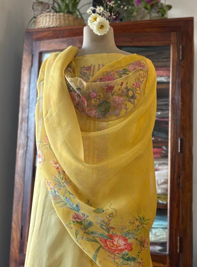 Breezy Pure Crepe Floral Salwars by Ikhtirah