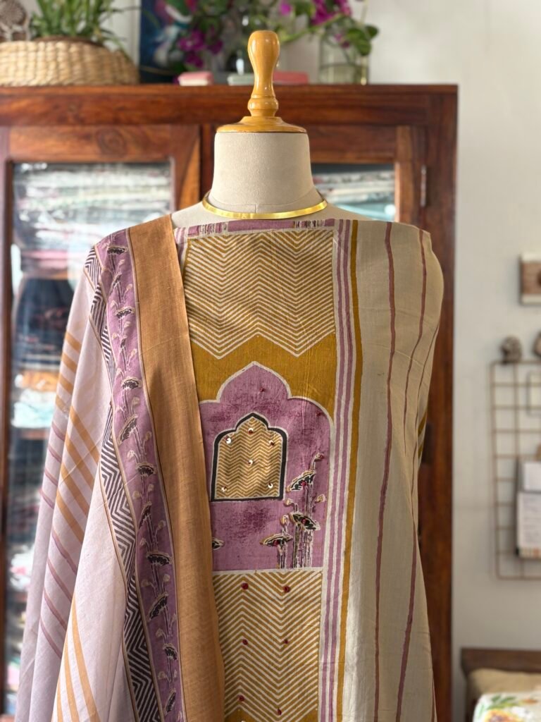 Hand Highlighted Pure Cotton Hand-blocked Salwars by Ikhtirah