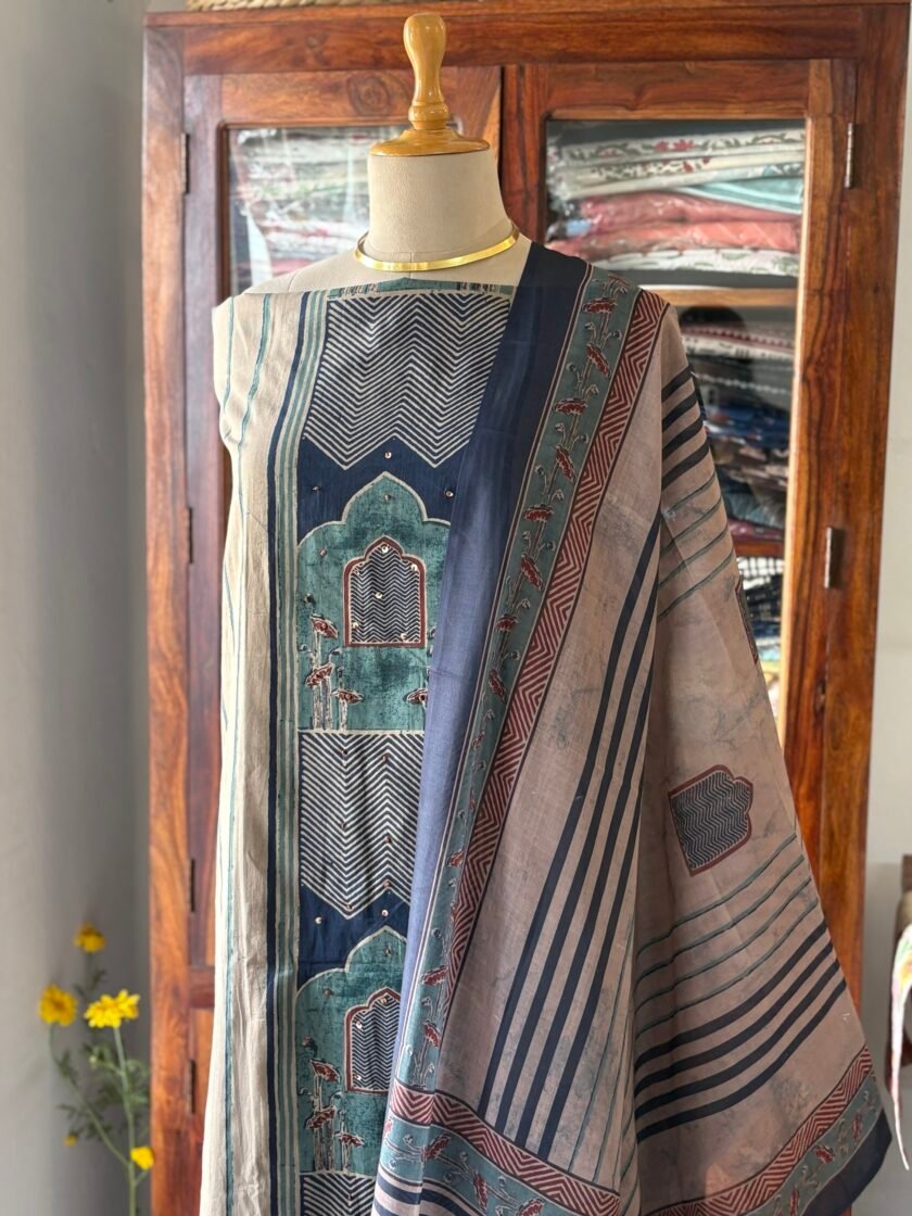Hand Highlighted Pure Cotton Hand-blocked Salwars by Ikhtirah