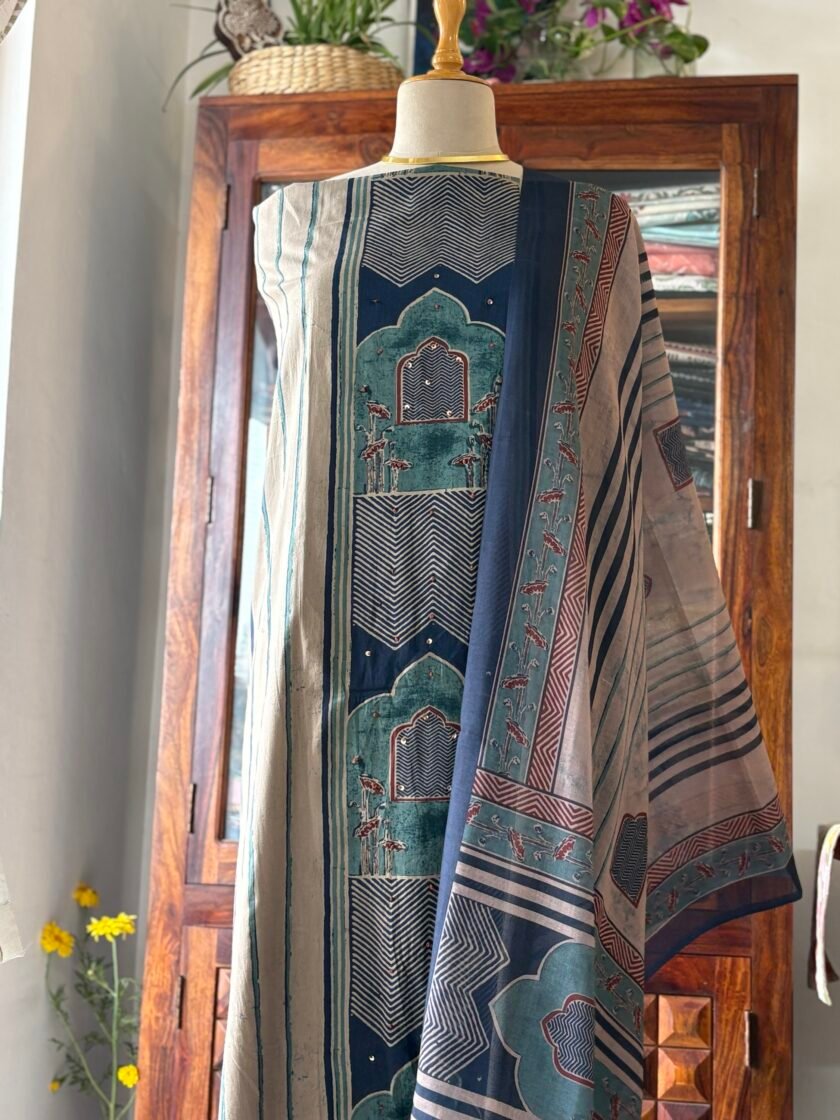 Hand Highlighted Pure Cotton Hand-blocked Salwars by Ikhtirah - Image 2