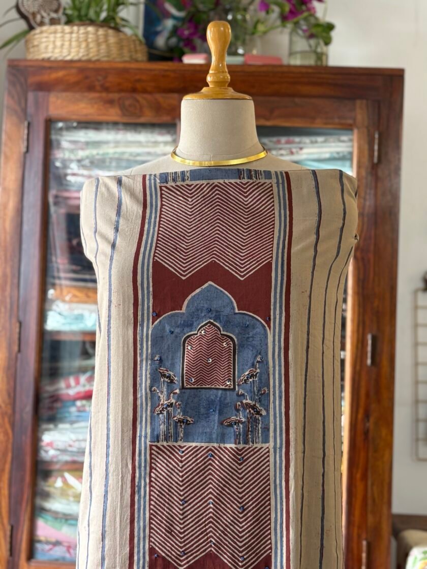 Hand Highlighted Pure Cotton Hand-blocked Salwars by Ikhtirah - Image 5