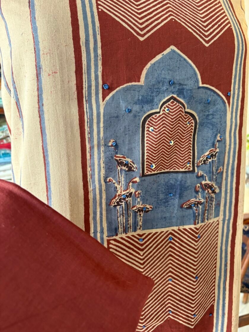 Hand Highlighted Pure Cotton Hand-blocked Salwars by Ikhtirah - Image 4