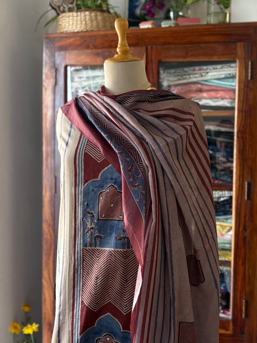 Hand Highlighted Pure Cotton Hand-blocked Salwars by Ikhtirah - Image 3