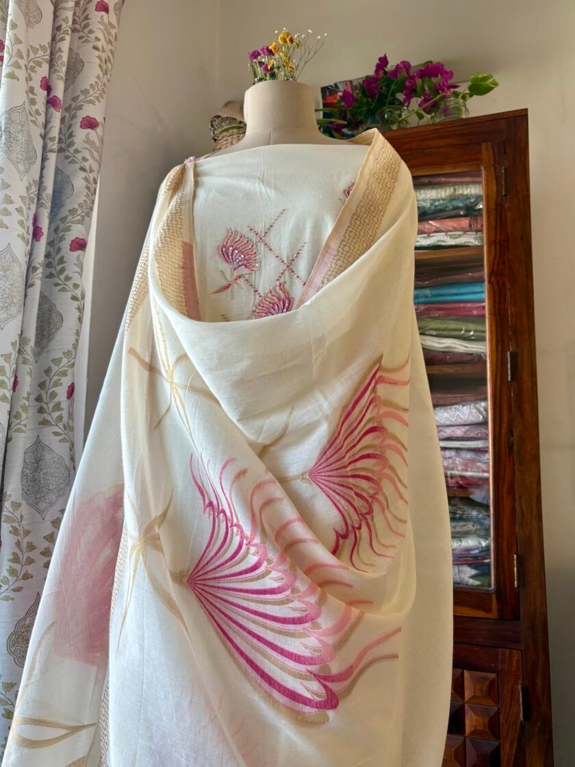 Pure Woven Organic Cotton with hand highlights Salwar by Ikhtirah