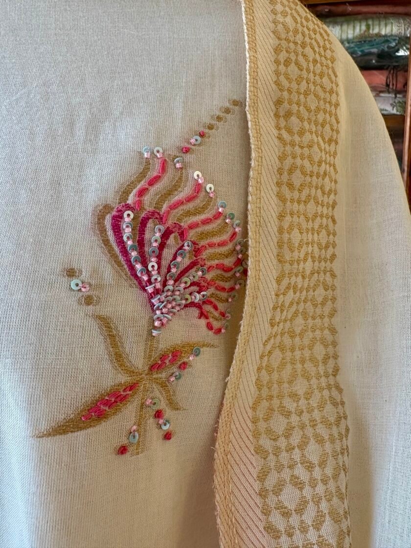 Pure Woven Organic Cotton with hand highlights Salwar by Ikhtirah - Image 4