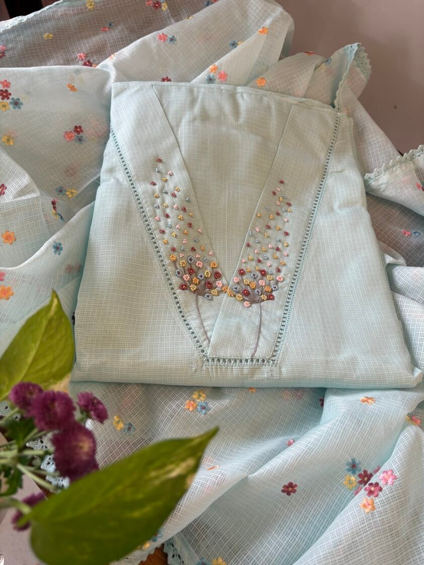 Pearl Embroidered Kota Silk Salwars by Ikhtirah - Image 2