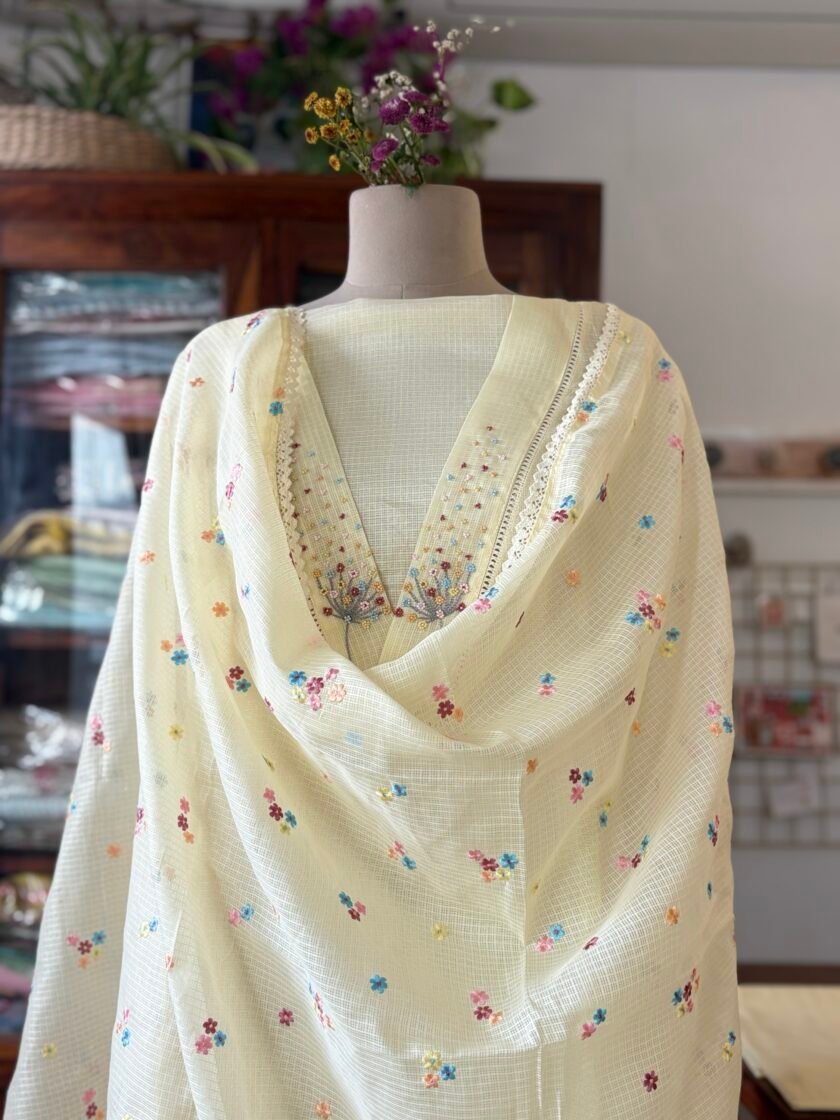 Pearl Embroidered Kota Silk Salwars by Ikhtirah