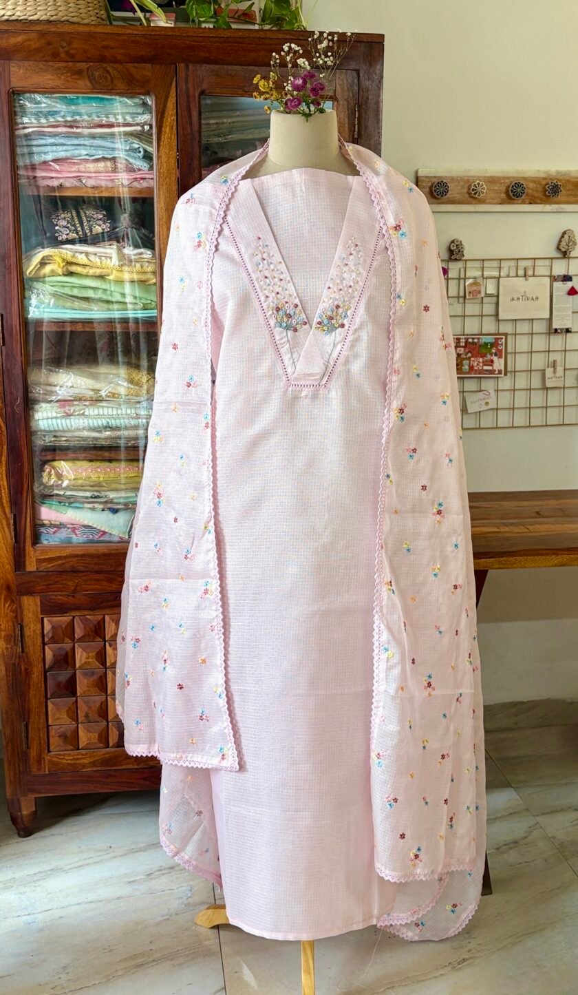 Pearl Embroidered Kota Silk Salwars by Ikhtirah - Image 5