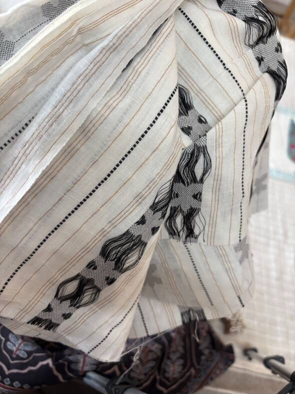 Handblock Cotton Duppatta - Woven Pure Cotton Kurta Fabric by Ikhtirah - Image 6