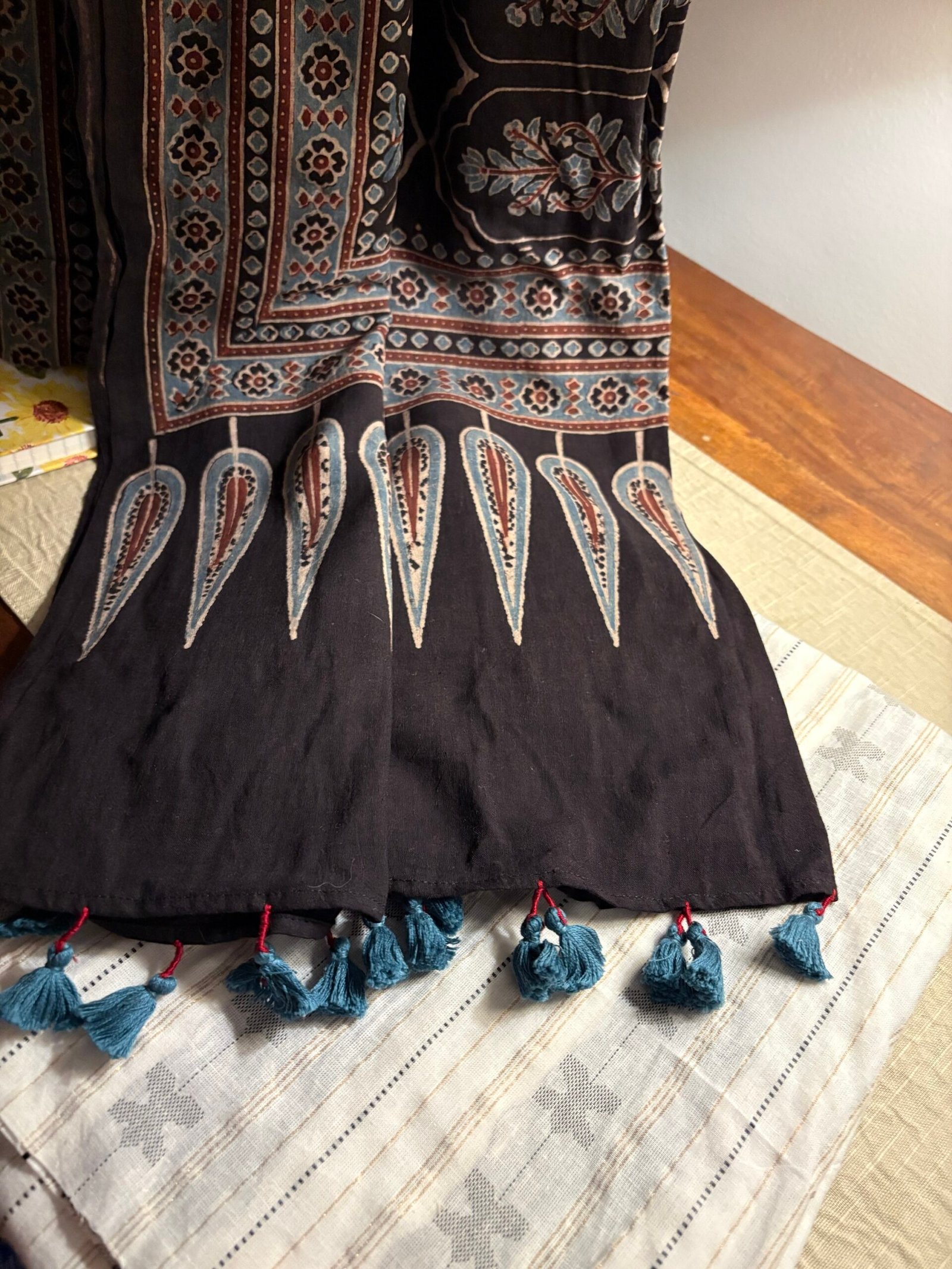 Handblock Cotton Duppatta - Woven Pure Cotton Kurta Fabric by Ikhtirah - Image 2