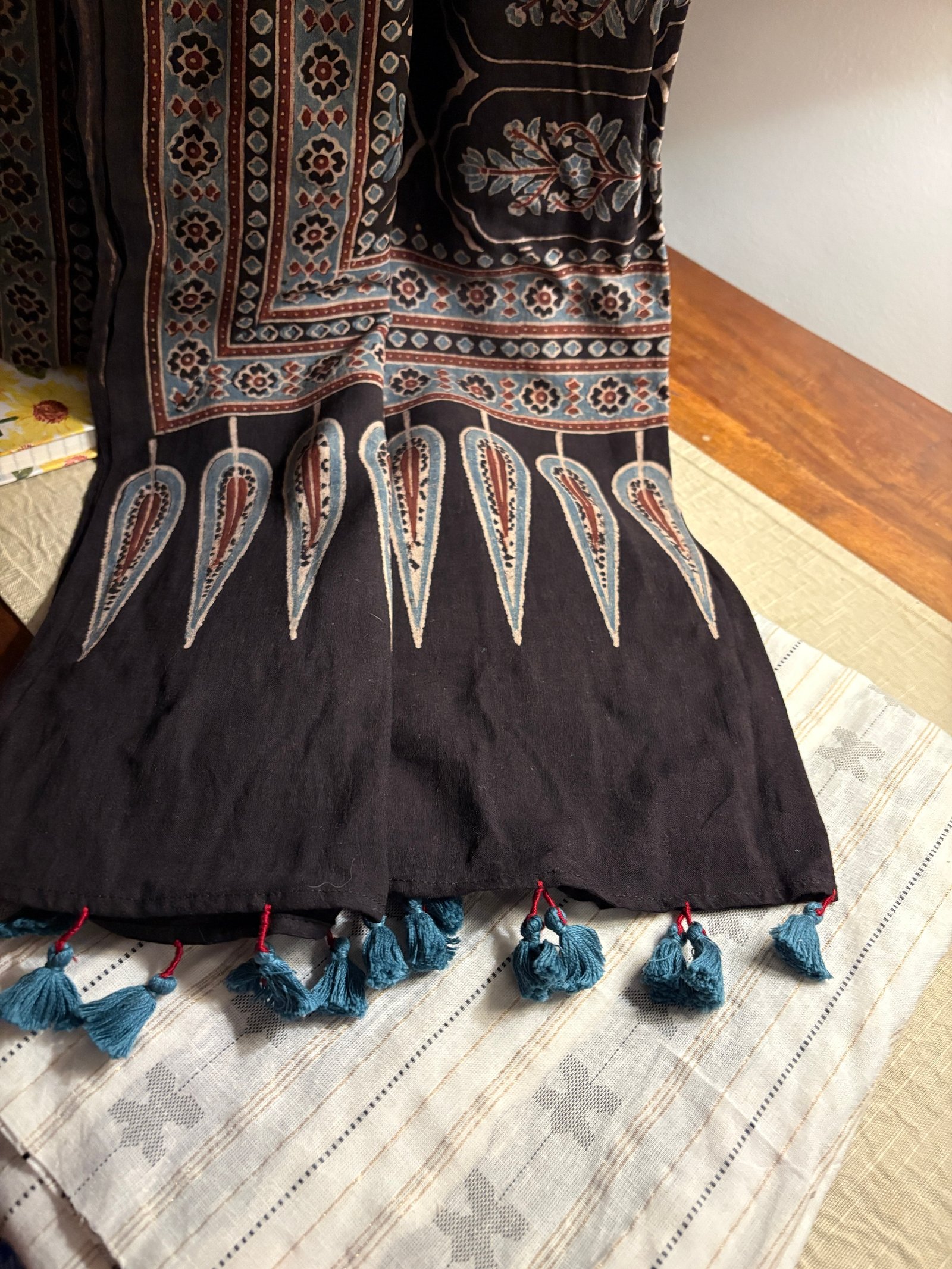 Handblock Cotton Duppatta - Woven Pure Cotton Kurta Fabric by Ikhtirah - Image 2