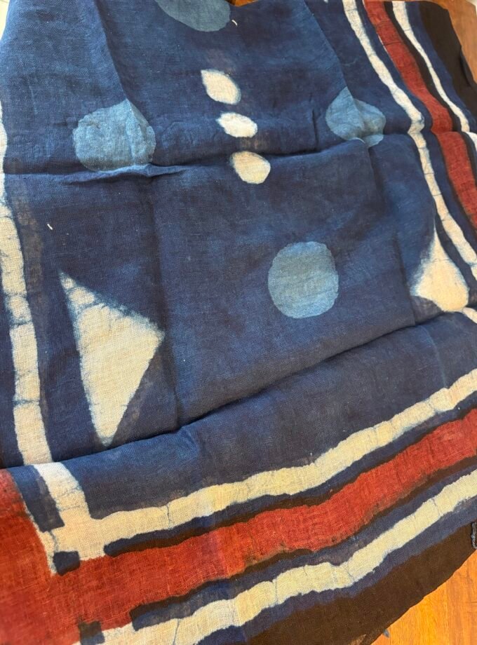 Kalaa : Natural Dye HandBlock Pure Cotton - Pure Linen Kurta Dupatta by Ikhtirah