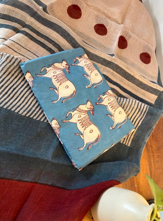 Kalaa : Natural Dye HandBlock Pure Cotton - Pure Linen Kurta Dupatta by Ikhtirah