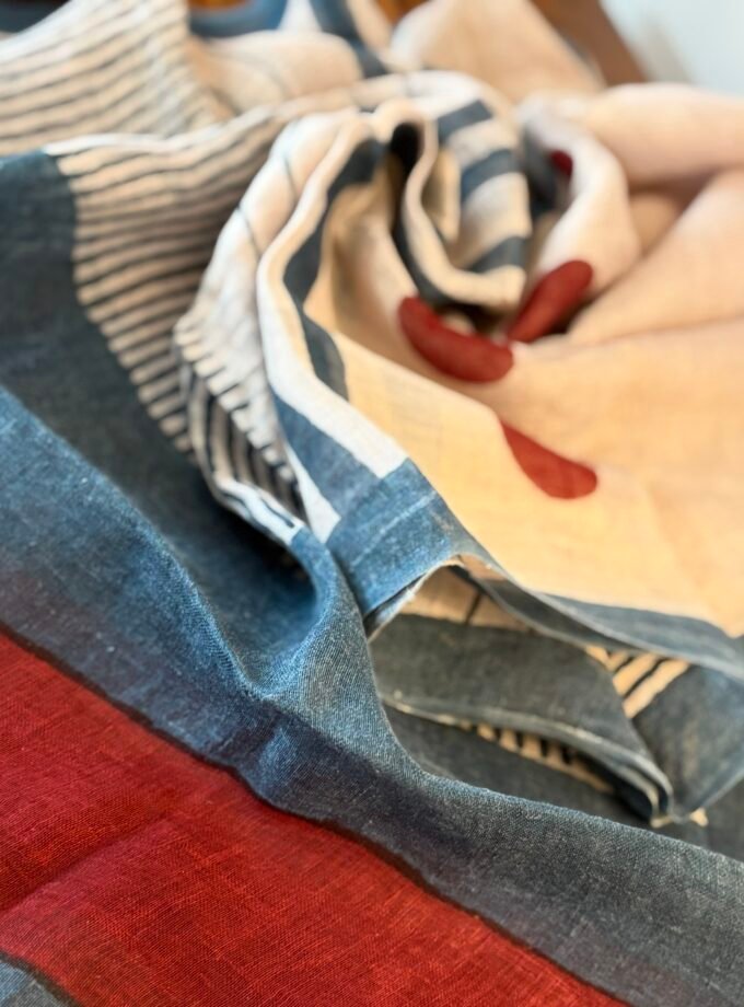 Kalaa : Natural Dye HandBlock Pure Cotton - Pure Linen Kurta Dupatta by Ikhtirah