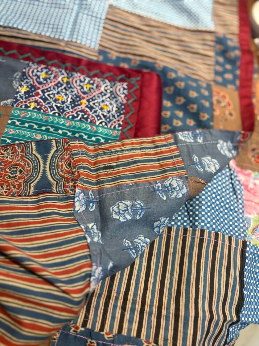 Kalaa :  Pure Jaam Cotton Satin - Handcrafted Patchwork Salwar Set by Ikhtirah - Image 3
