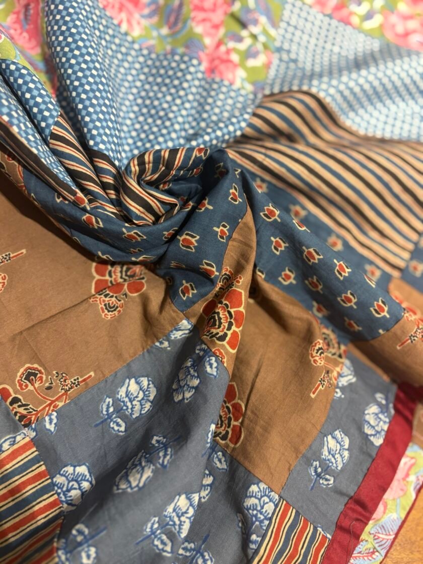 Kalaa :  Pure Jaam Cotton Satin - Handcrafted Patchwork Salwar Set by Ikhtirah - Image 2
