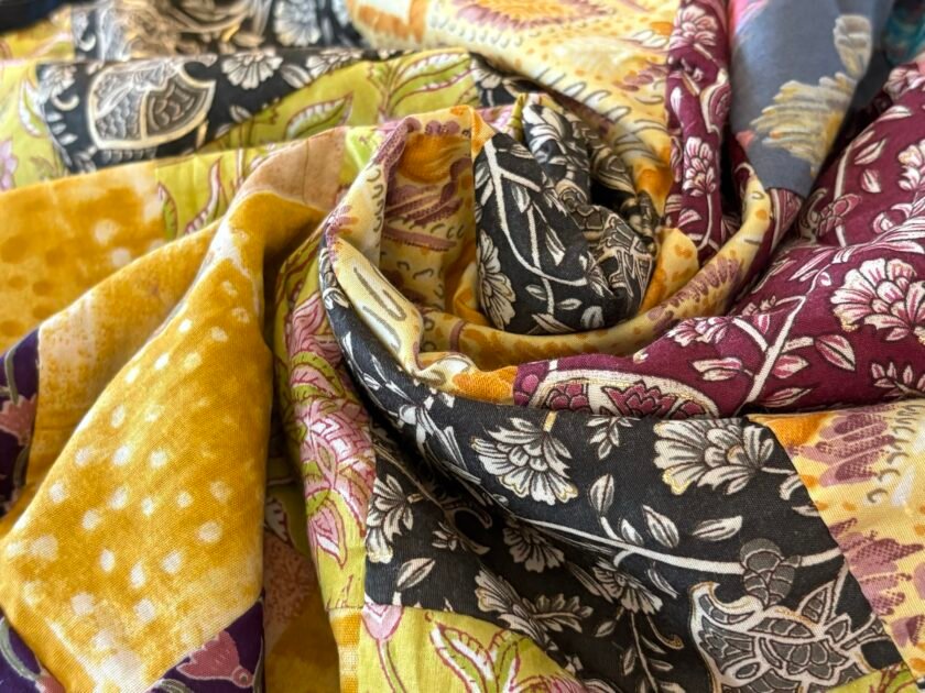 Kalaa :  Pure Jaam Cotton Satin - Handcrafted Patchwork Salwar Set by Ikhtirah - Image 2