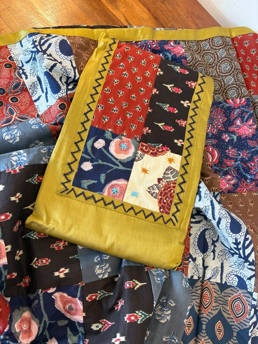 Kalaa :  Pure Jaam Cotton Satin - Handcrafted Patchwork Salwar Set by Ikhtirah - Image 3