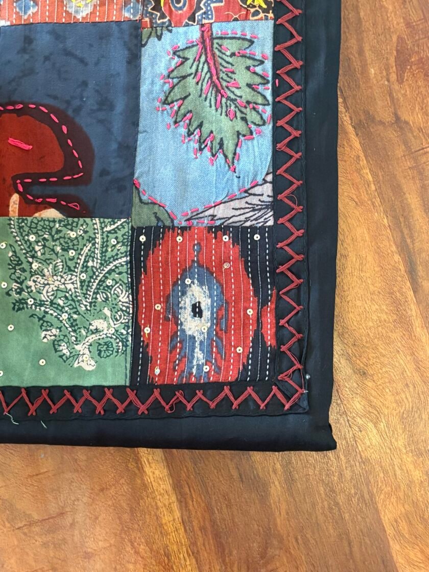 Kalaa :  Pure Jaam Cotton Satin - Handcrafted Patchwork Salwar Set by Ikhtirah - Image 5