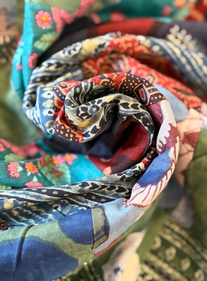 Kalaa : Pure Jaam Cotton Satin - Handcrafted Patchwork Salwar Set by Ikhtirah