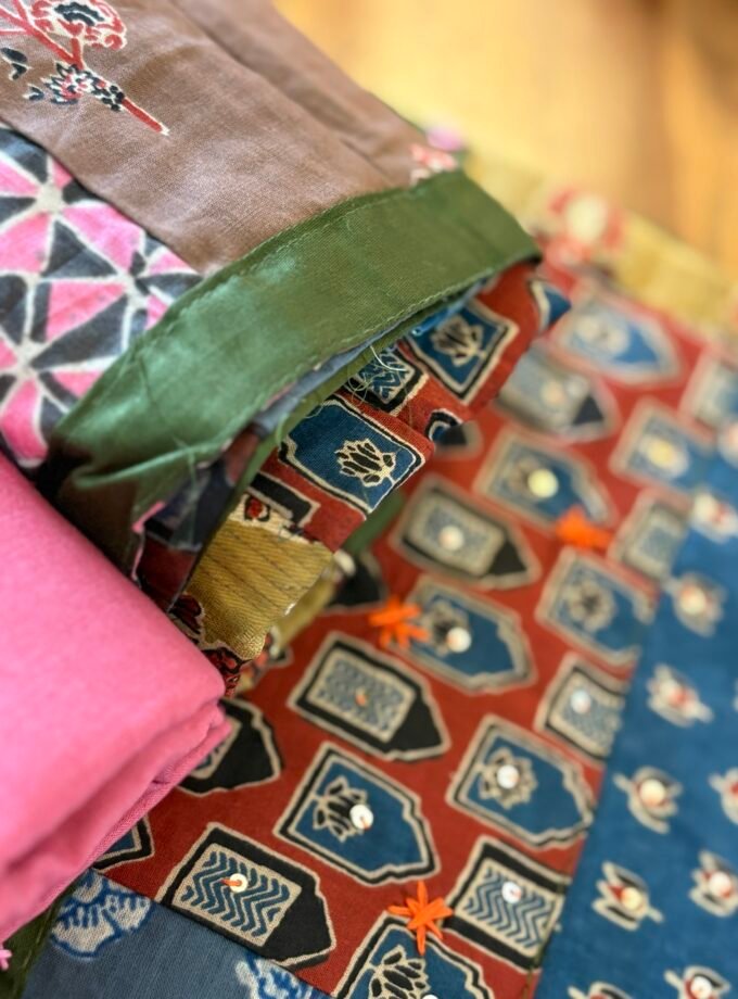 Kalaa : Pure Jaam Cotton Satin - Handcrafted Patchwork Salwar Set by Ikhtirah