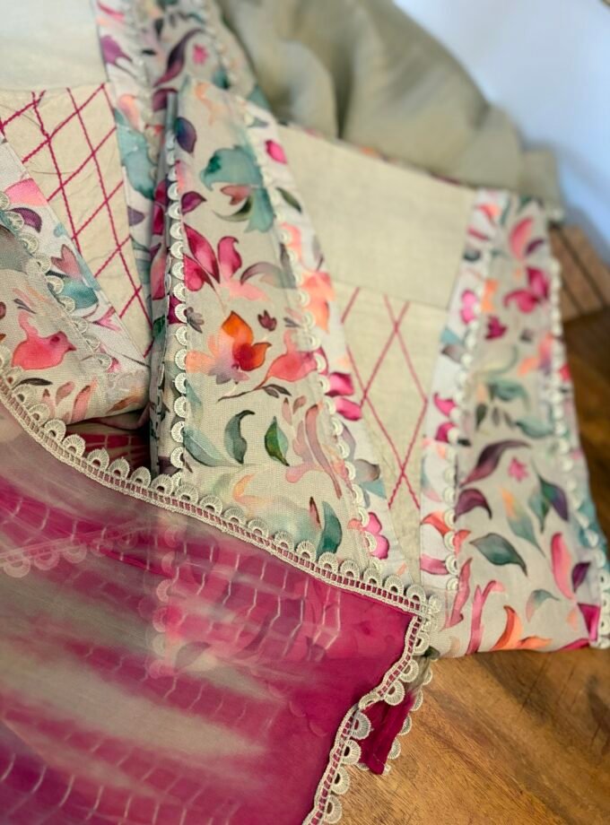 Soft Floral Burberry Cotton Salwar Set by Ikhtirah